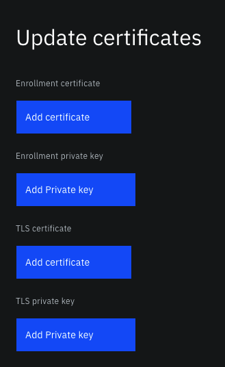 Figure 12. How to update certificates from an external CA